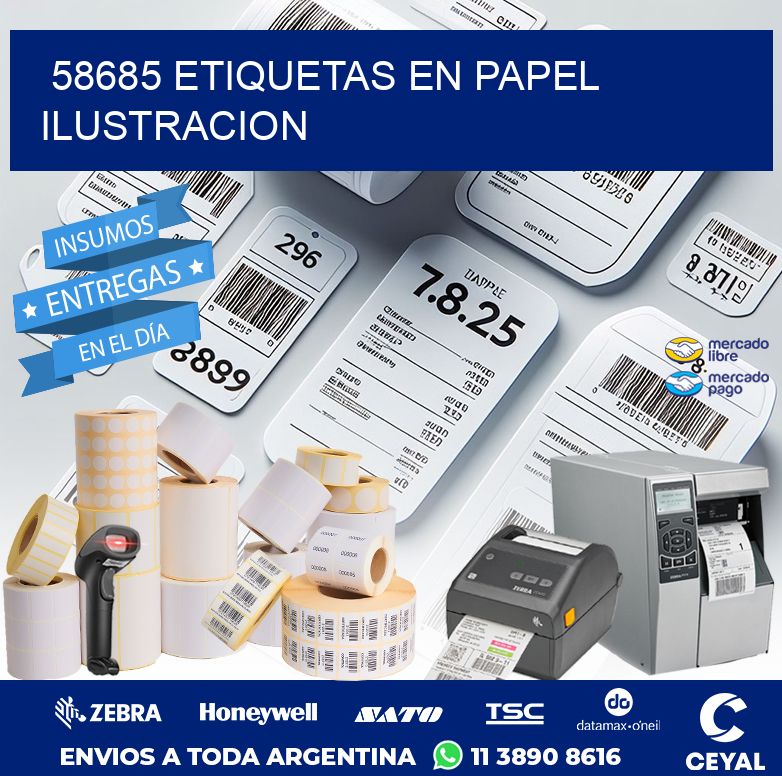 58685 ETIQUETAS EN PAPEL ILUSTRACION