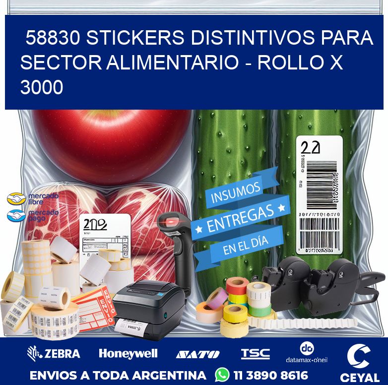 58830 STICKERS DISTINTIVOS PARA SECTOR ALIMENTARIO – ROLLO X 3000