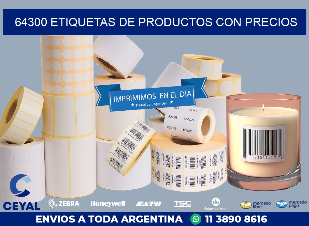 64300 ETIQUETAS DE PRODUCTOS CON PRECIOS