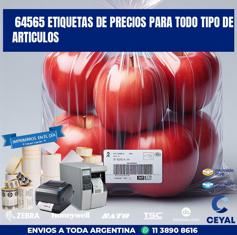 64565 ETIQUETAS DE PRECIOS PARA TODO TIPO DE ARTICULOS