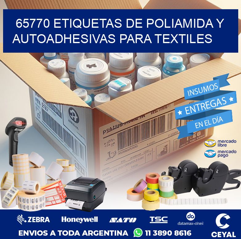 65770 ETIQUETAS DE POLIAMIDA Y AUTOADHESIVAS PARA TEXTILES