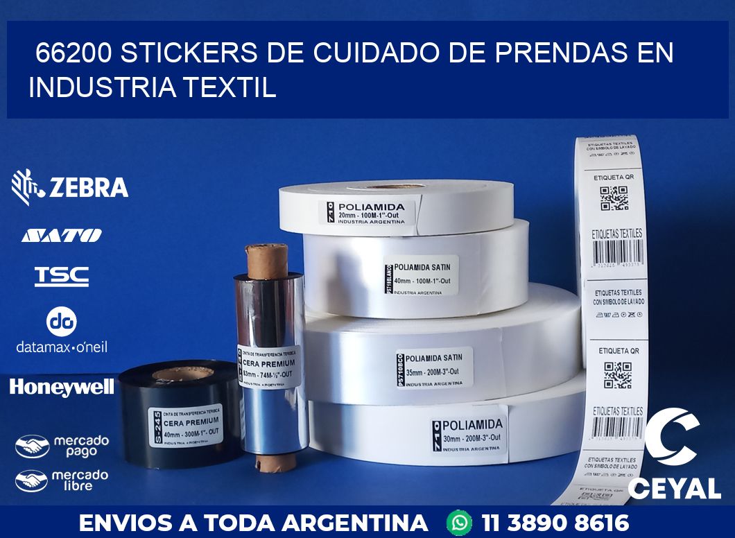 66200 STICKERS DE CUIDADO DE PRENDAS EN INDUSTRIA TEXTIL