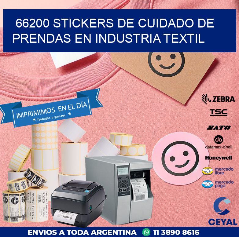 66200 STICKERS DE CUIDADO DE PRENDAS EN INDUSTRIA TEXTIL