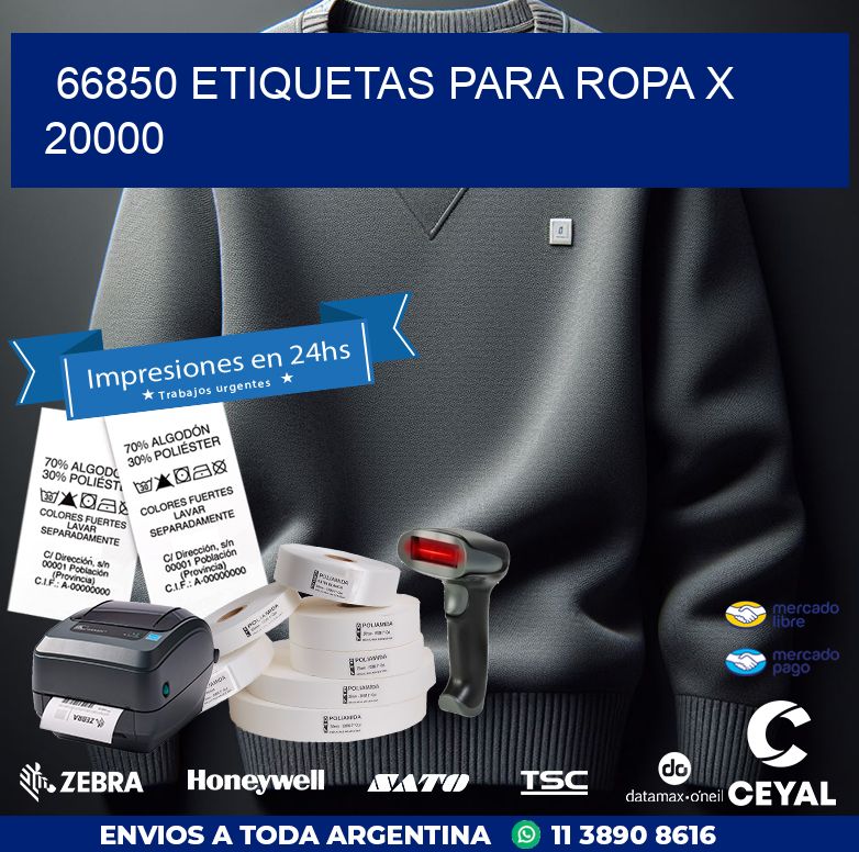 66850 ETIQUETAS PARA ROPA X 20000