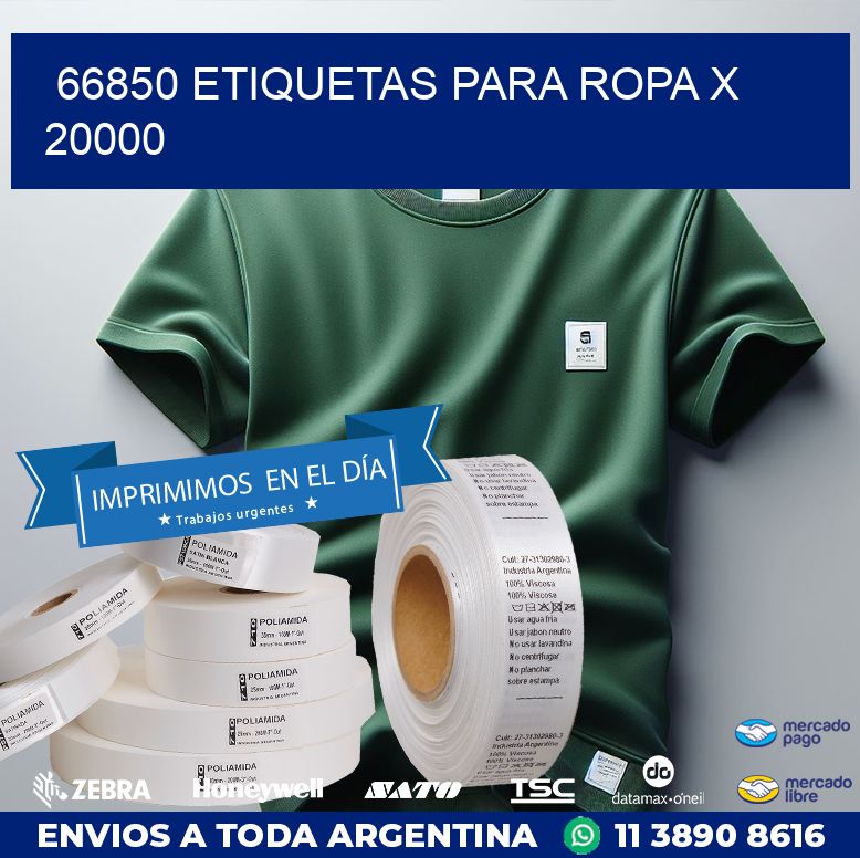 66850 ETIQUETAS PARA ROPA X 20000