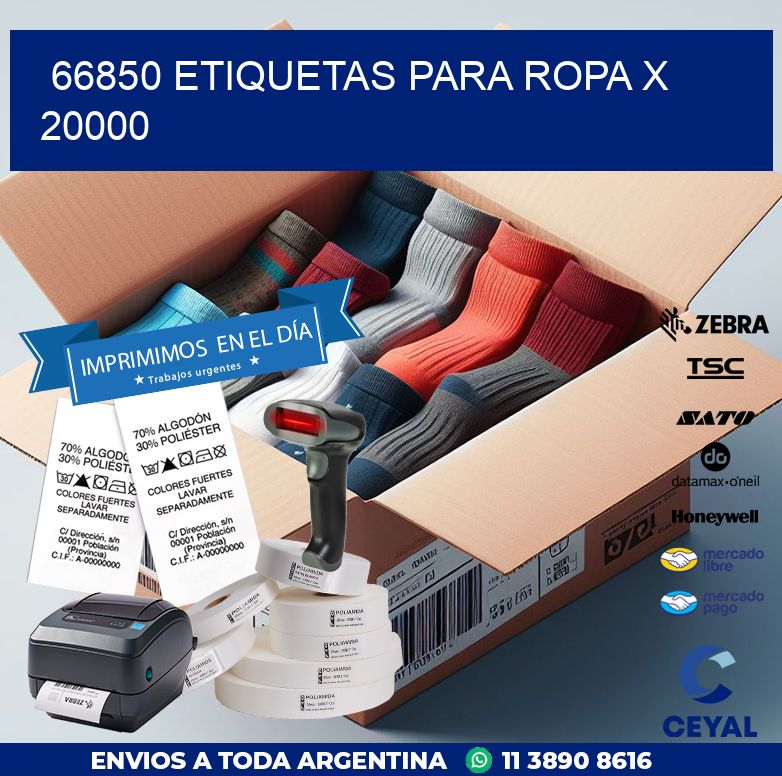 66850 ETIQUETAS PARA ROPA X 20000