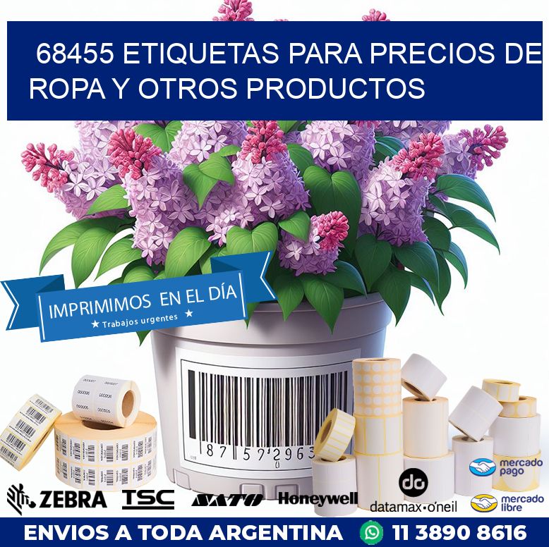 68455 ETIQUETAS PARA PRECIOS DE ROPA Y OTROS PRODUCTOS