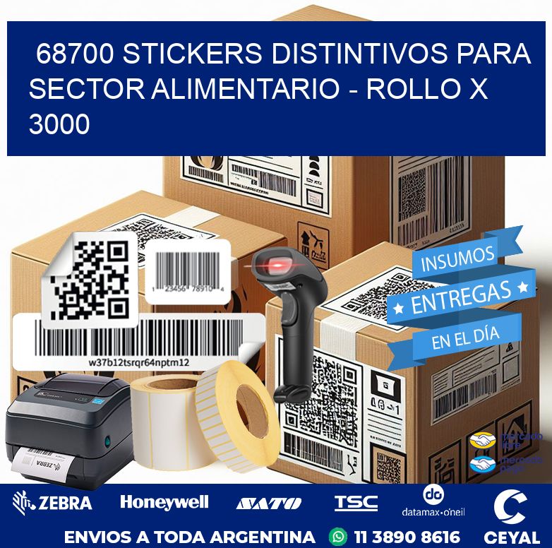 68700 STICKERS DISTINTIVOS PARA SECTOR ALIMENTARIO - ROLLO X 3000