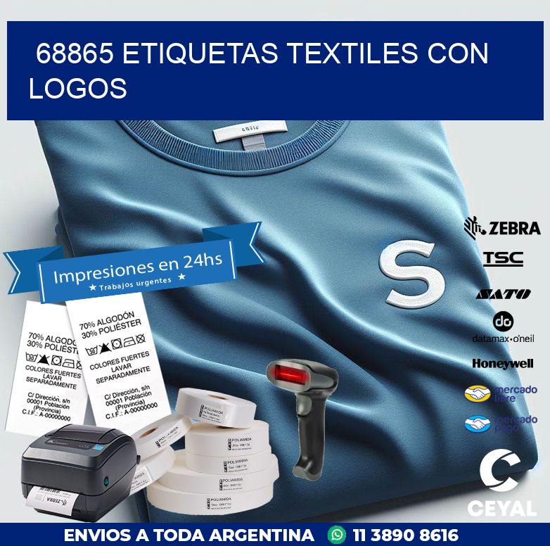 68865 ETIQUETAS TEXTILES CON LOGOS