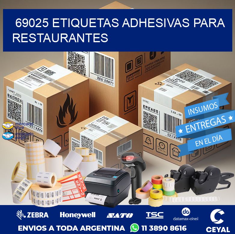 69025 ETIQUETAS ADHESIVAS PARA RESTAURANTES