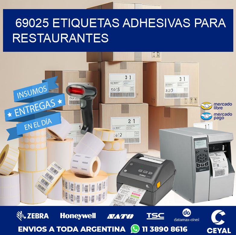 69025 ETIQUETAS ADHESIVAS PARA RESTAURANTES