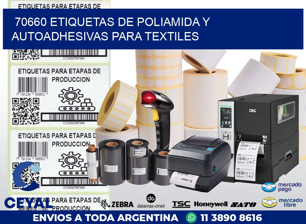 70660 ETIQUETAS DE POLIAMIDA Y AUTOADHESIVAS PARA TEXTILES