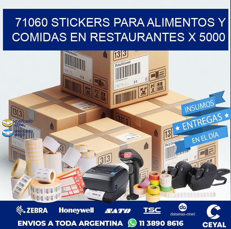 71060 STICKERS PARA ALIMENTOS Y COMIDAS EN RESTAURANTES X 5000