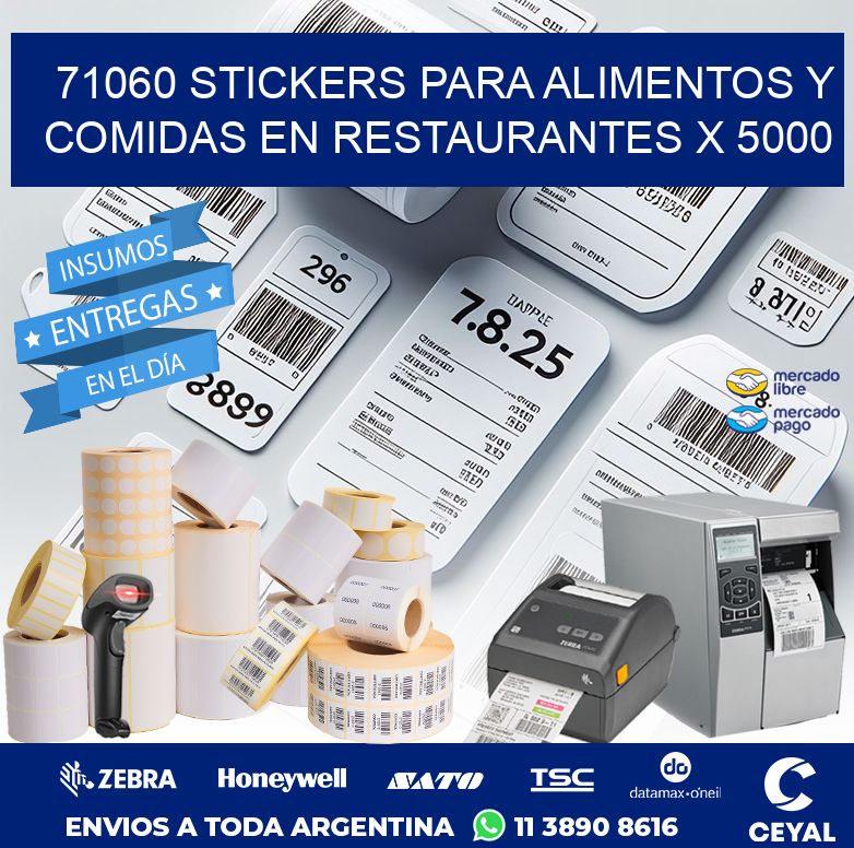 71060 STICKERS PARA ALIMENTOS Y COMIDAS EN RESTAURANTES X 5000