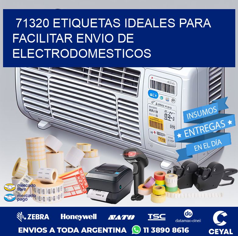 71320 ETIQUETAS IDEALES PARA FACILITAR ENVIO DE ELECTRODOMESTICOS