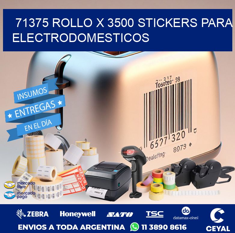 71375 ROLLO X 3500 STICKERS PARA ELECTRODOMESTICOS