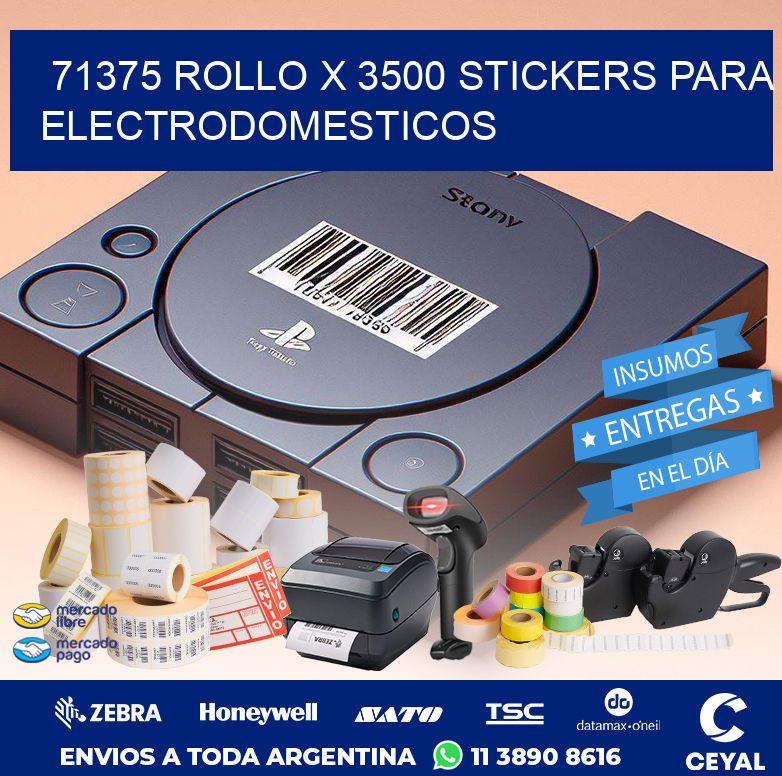 71375 ROLLO X 3500 STICKERS PARA ELECTRODOMESTICOS