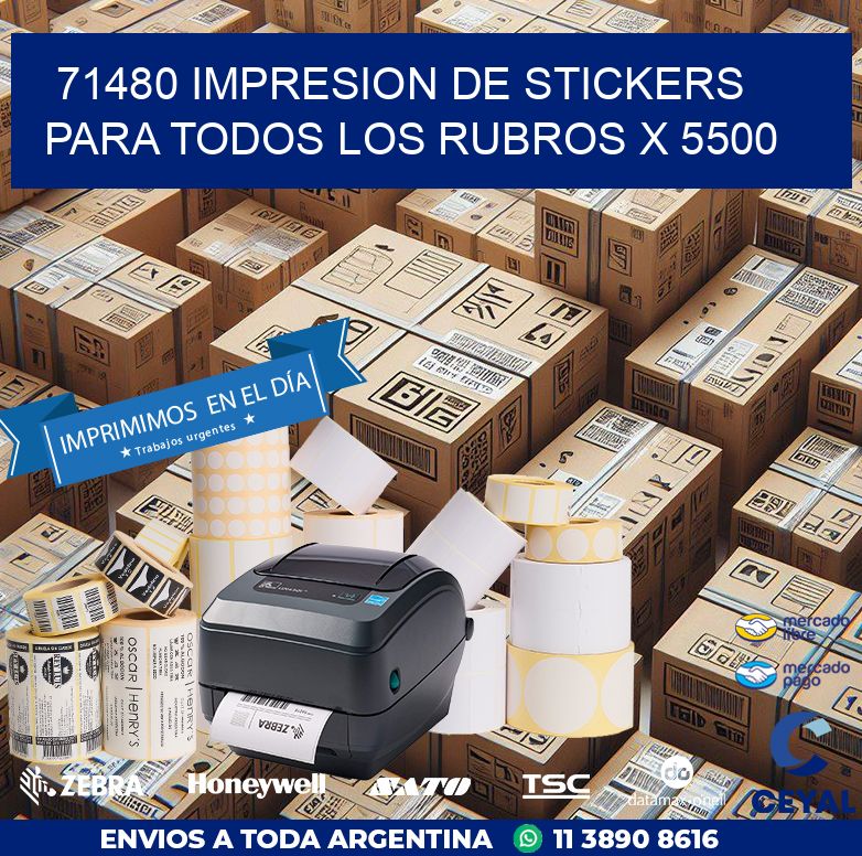 71480 IMPRESION DE STICKERS PARA TODOS LOS RUBROS X 5500