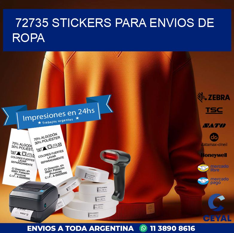 72735 STICKERS PARA ENVIOS DE ROPA