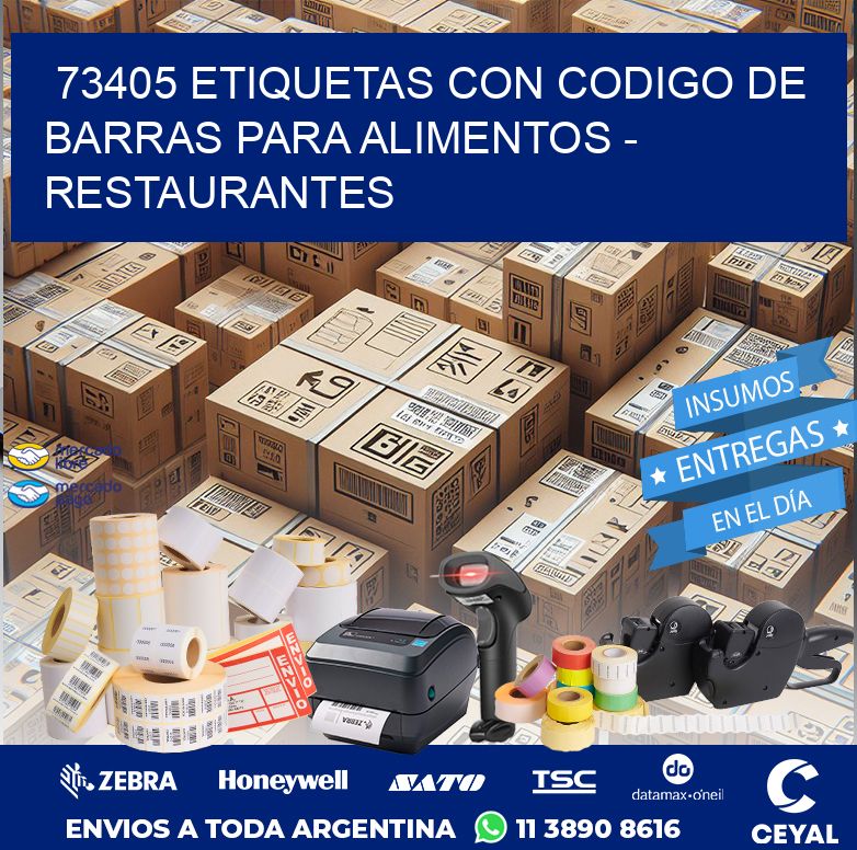 73405 ETIQUETAS CON CODIGO DE BARRAS PARA ALIMENTOS - RESTAURANTES