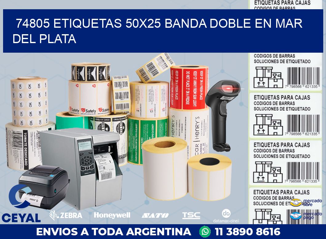 74805 ETIQUETAS 50X25 BANDA DOBLE EN MAR DEL PLATA