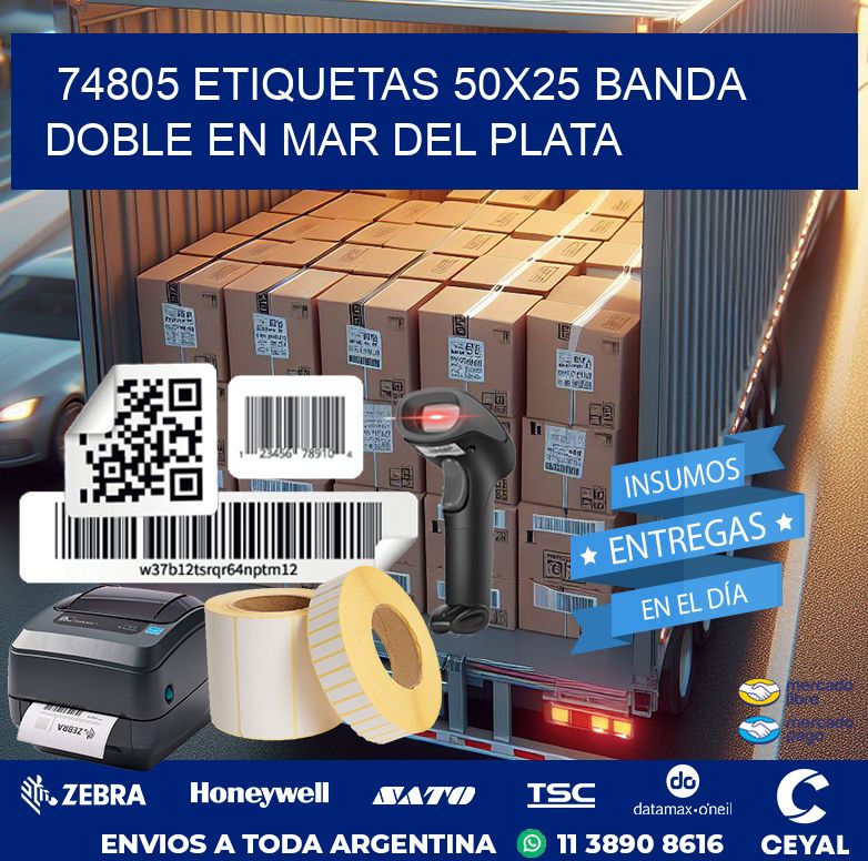74805 ETIQUETAS 50X25 BANDA DOBLE EN MAR DEL PLATA