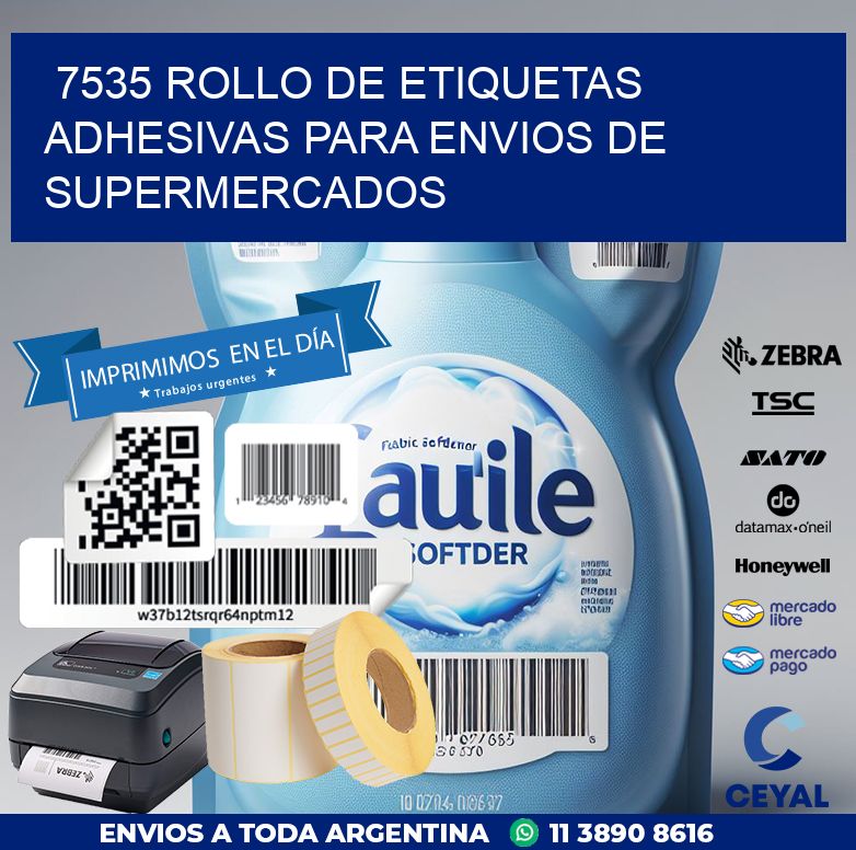 7535 ROLLO DE ETIQUETAS ADHESIVAS PARA ENVIOS DE SUPERMERCADOS