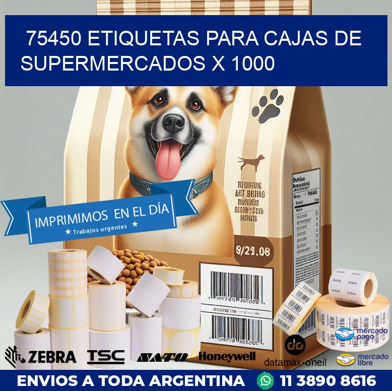 75450 ETIQUETAS PARA CAJAS DE SUPERMERCADOS X 1000