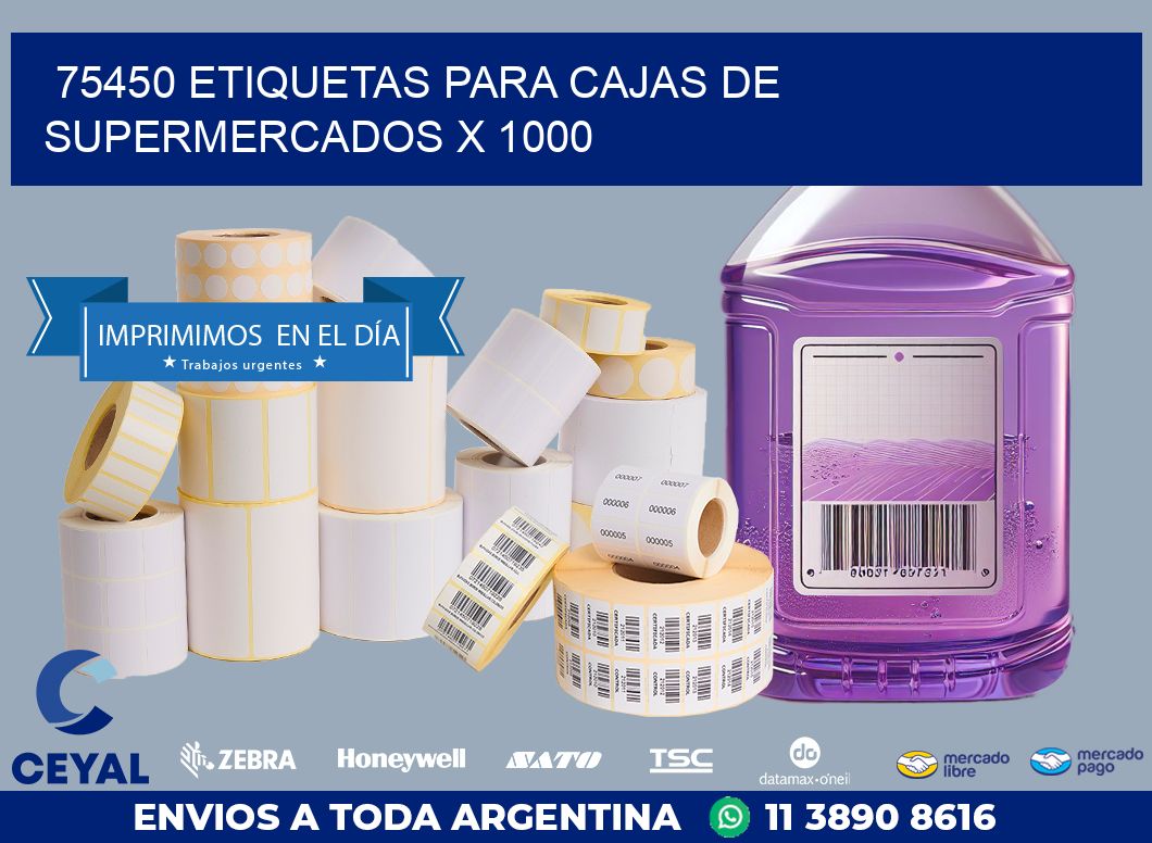 75450 ETIQUETAS PARA CAJAS DE SUPERMERCADOS X 1000
