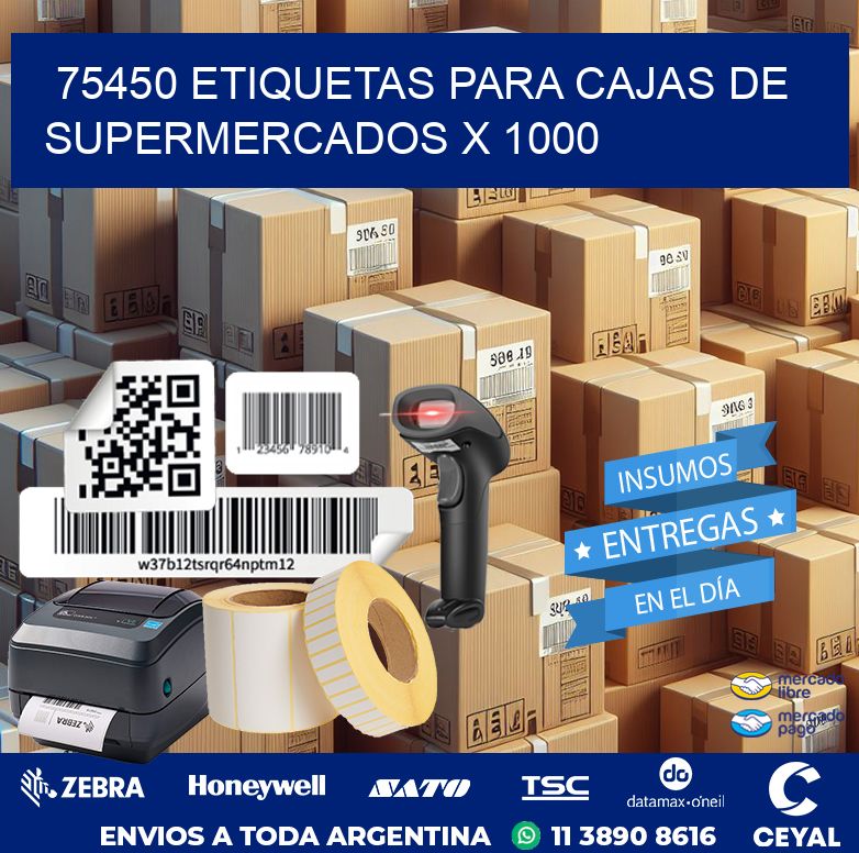 75450 ETIQUETAS PARA CAJAS DE SUPERMERCADOS X 1000