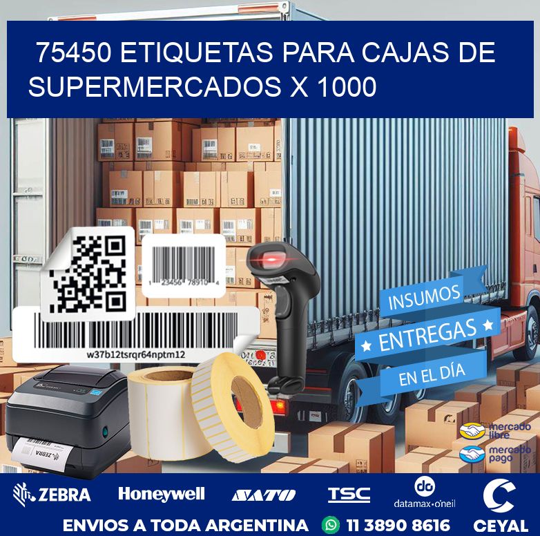 75450 ETIQUETAS PARA CAJAS DE SUPERMERCADOS X 1000