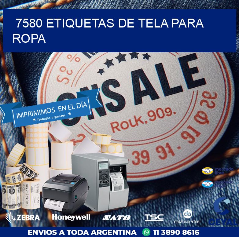 7580 ETIQUETAS DE TELA PARA ROPA