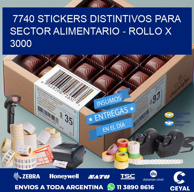 7740 STICKERS DISTINTIVOS PARA SECTOR ALIMENTARIO – ROLLO X 3000