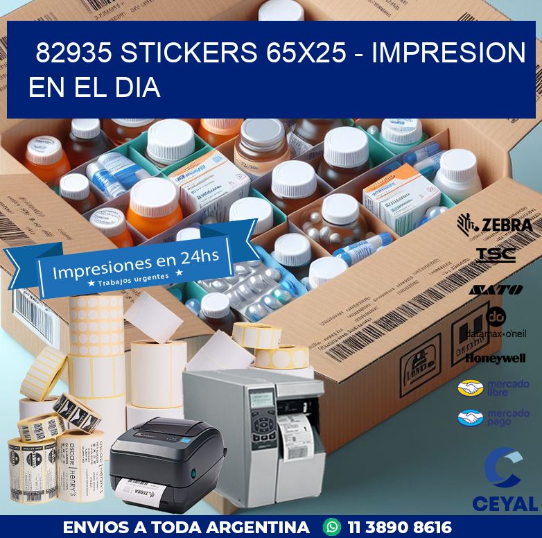 82935 STICKERS 65x25 - IMPRESION EN EL DIA