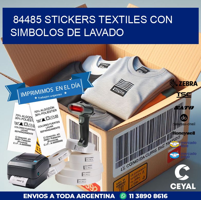 84485 STICKERS TEXTILES CON SIMBOLOS DE LAVADO