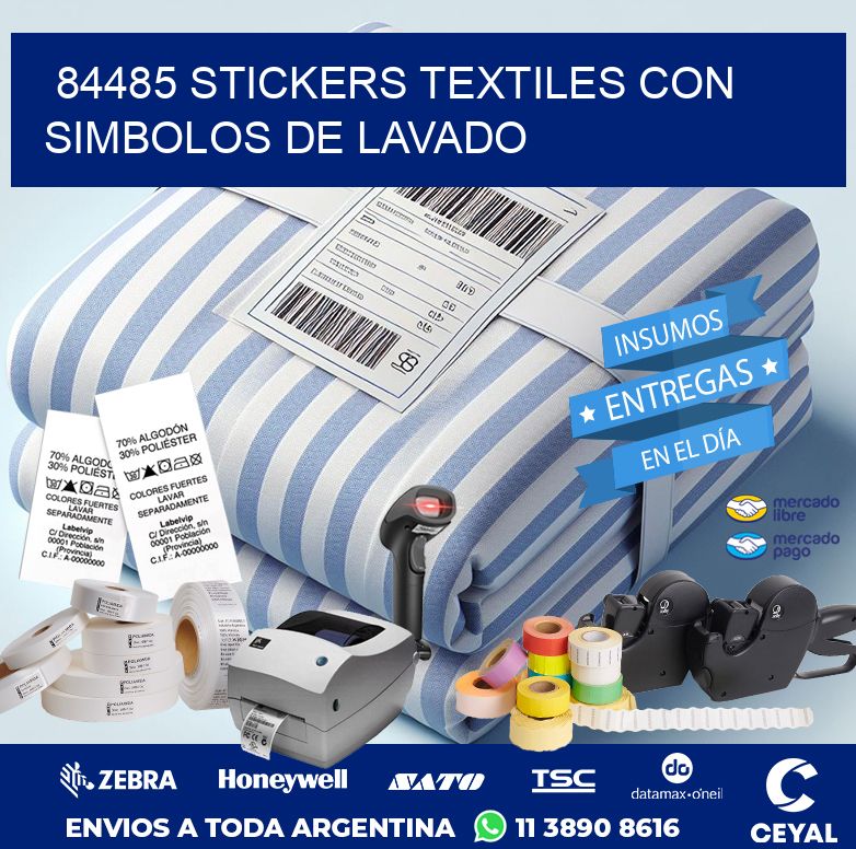 84485 STICKERS TEXTILES CON SIMBOLOS DE LAVADO