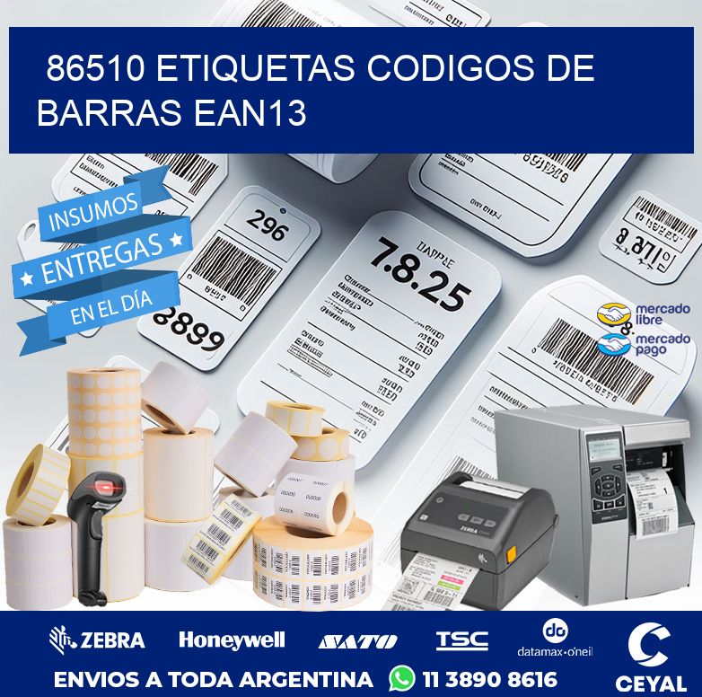 86510 ETIQUETAS CODIGOS DE BARRAS EAN13
