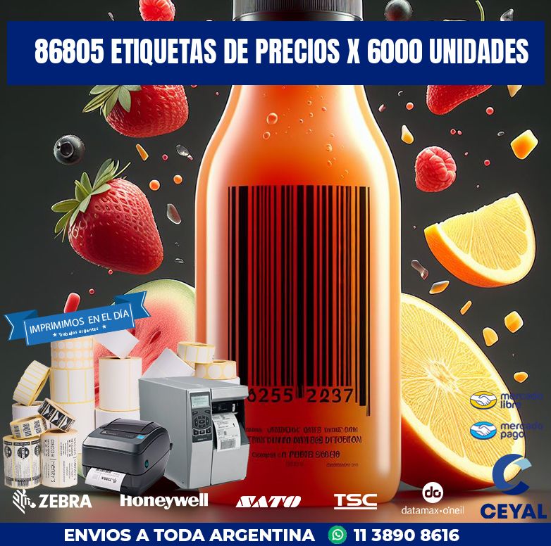 86805 ETIQUETAS DE PRECIOS X 6000 UNIDADES
