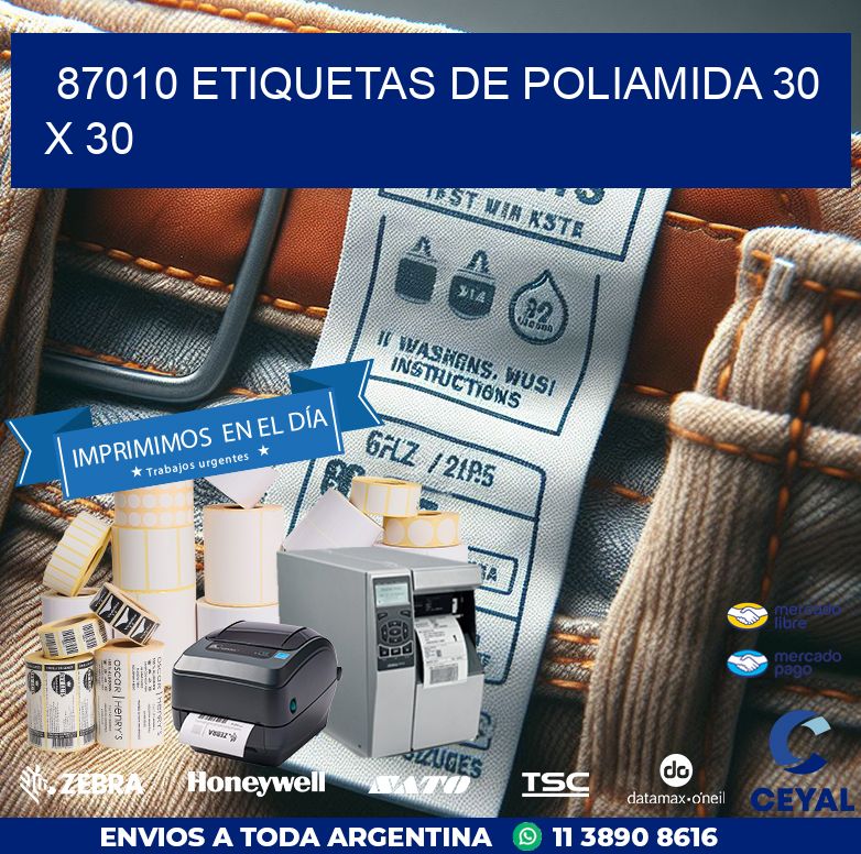 87010 ETIQUETAS DE POLIAMIDA 30 X 30