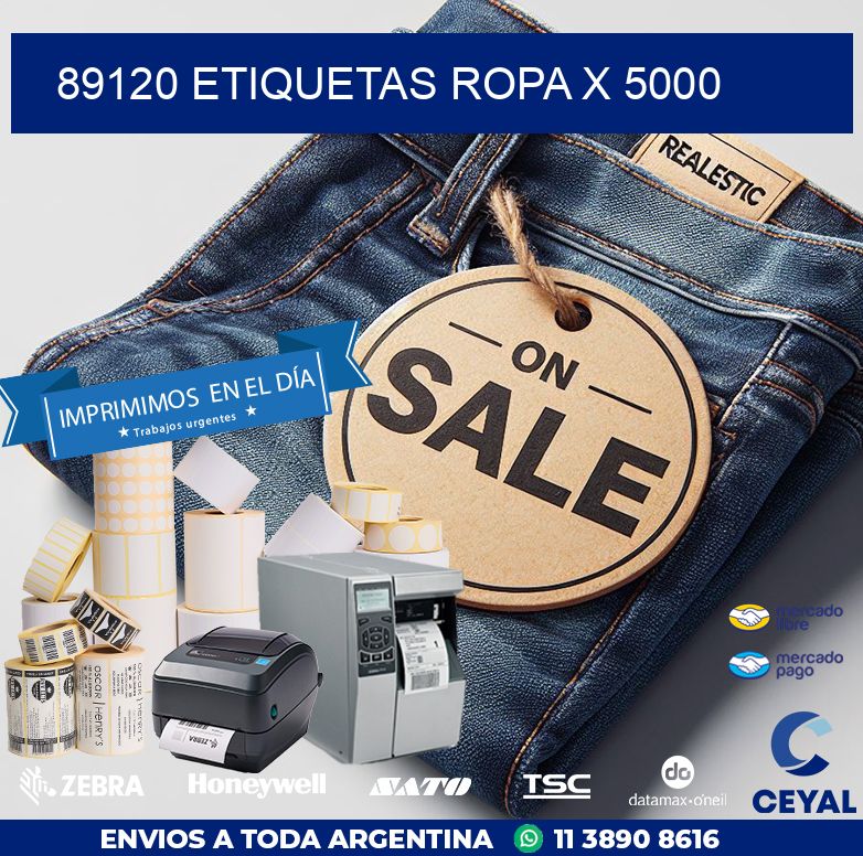 89120 ETIQUETAS ROPA X 5000
