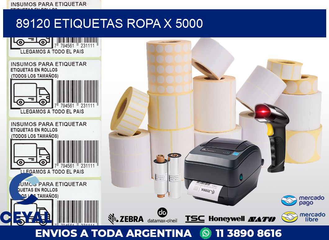 89120 ETIQUETAS ROPA X 5000