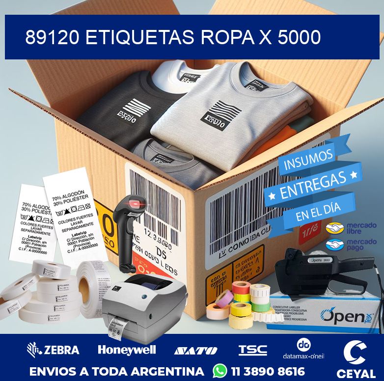 89120 ETIQUETAS ROPA X 5000