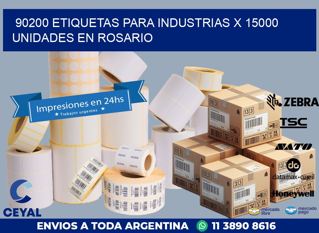 90200 ETIQUETAS PARA INDUSTRIAS x 15000 UNIDADES EN ROSARIO