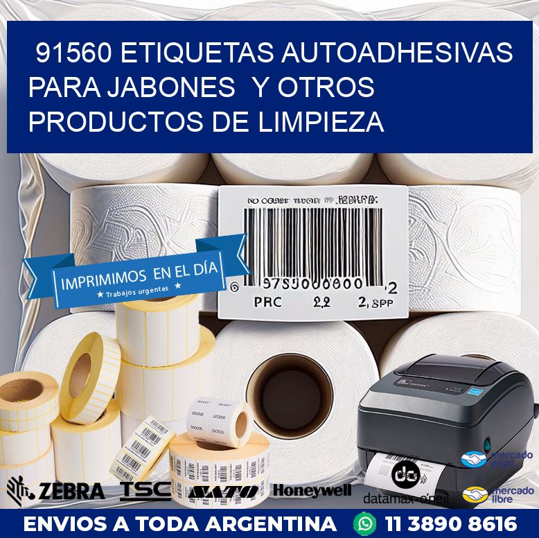 91560 ETIQUETAS AUTOADHESIVAS PARA JABONES  Y OTROS PRODUCTOS DE LIMPIEZA