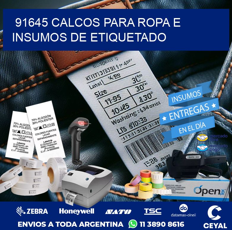 91645 CALCOS PARA ROPA E INSUMOS DE ETIQUETADO