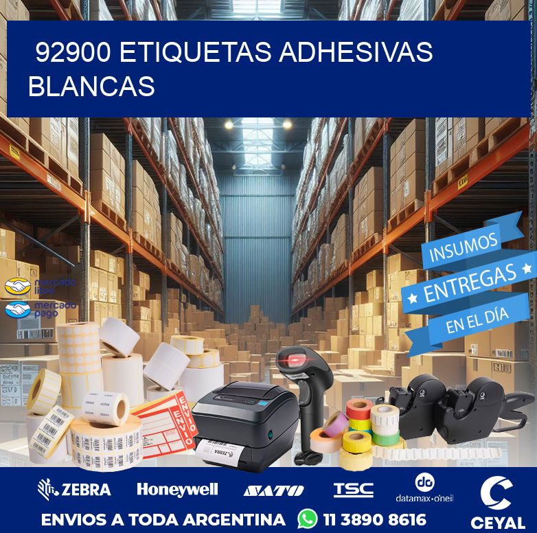 92900 ETIQUETAS ADHESIVAS BLANCAS