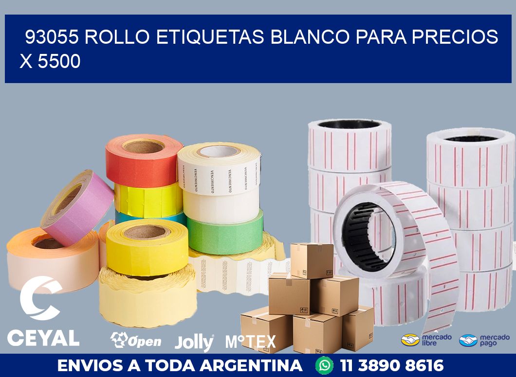 93055 ROLLO ETIQUETAS BLANCO PARA PRECIOS X 5500