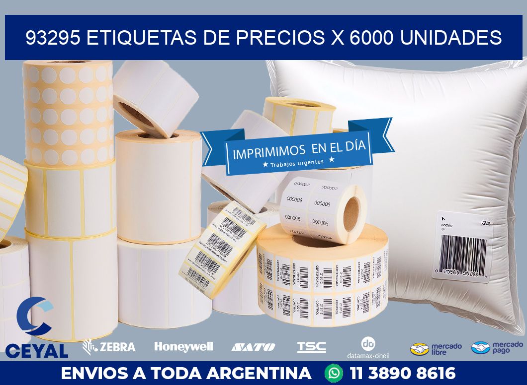 93295 ETIQUETAS DE PRECIOS X 6000 UNIDADES