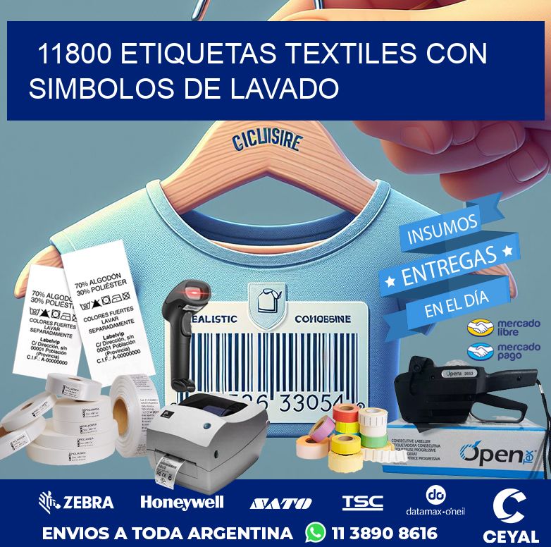 11800 ETIQUETAS TEXTILES CON SIMBOLOS DE LAVADO