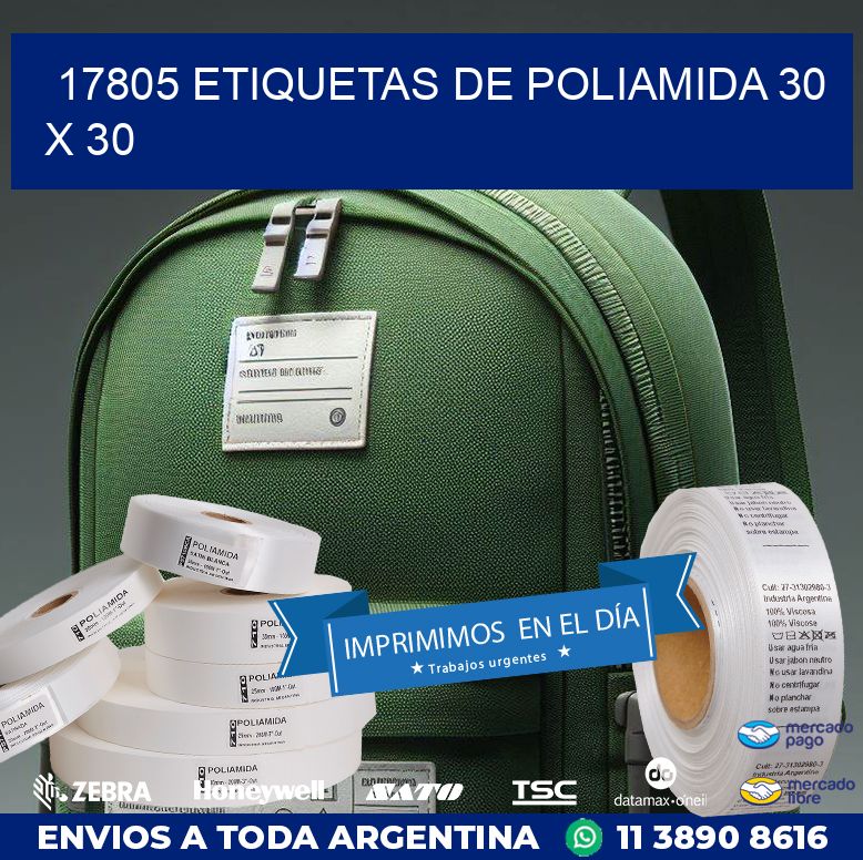 17805 ETIQUETAS DE POLIAMIDA 30 X 30